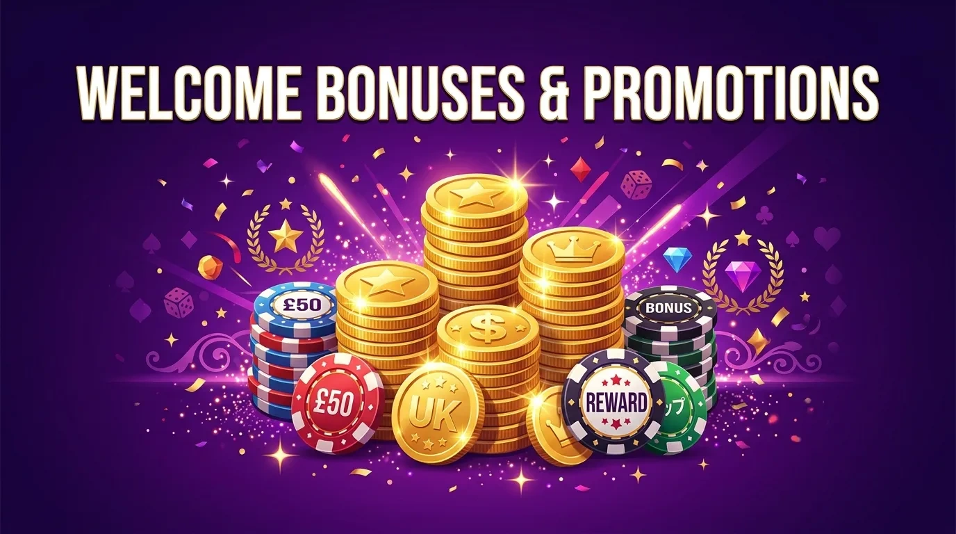 Casino welcome bonuses and promotional rewards illustration