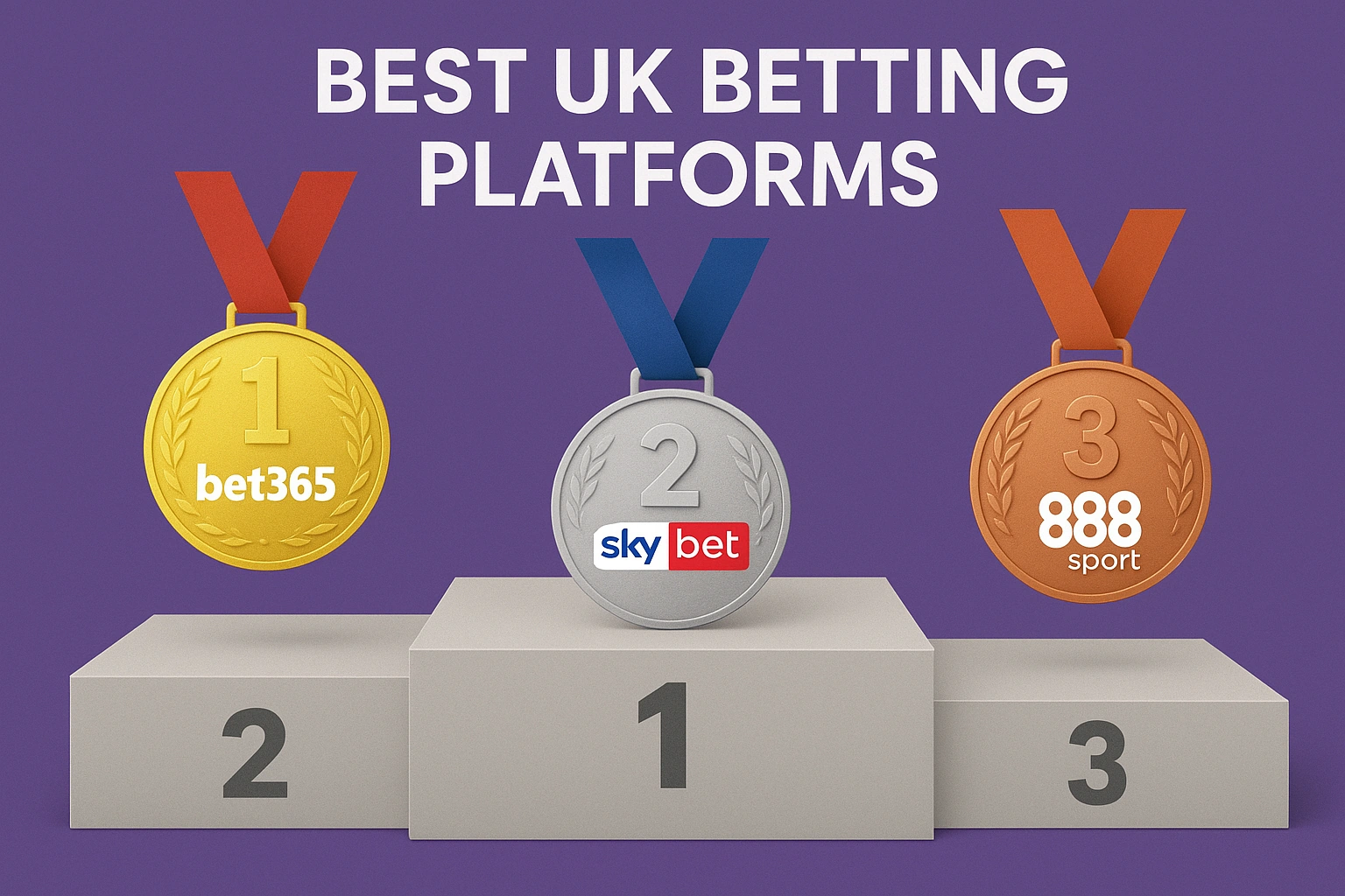 Podium showcasing top UK betting platforms
