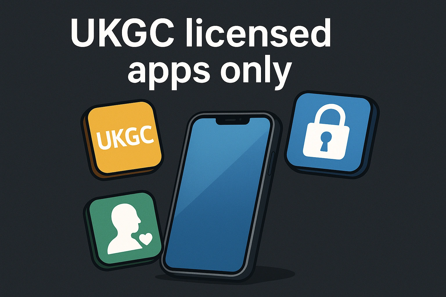 Smartphone displaying UKGC licensed betting app features and security icons
