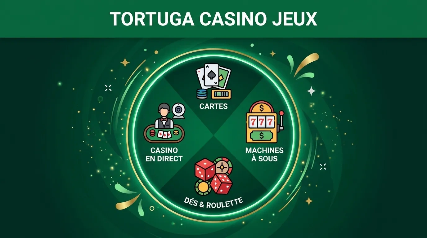 Tortuga Casino game categories wheel illustration