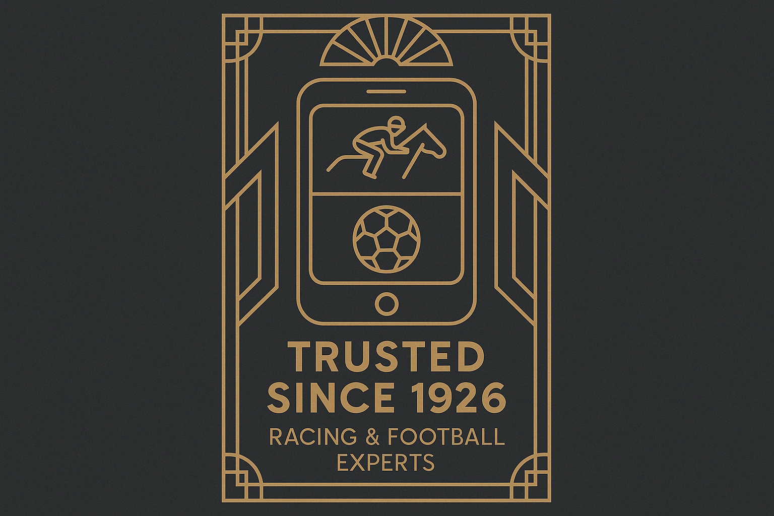 Illustration showcasing heritage and expertise in sports betting through Art Deco design elements