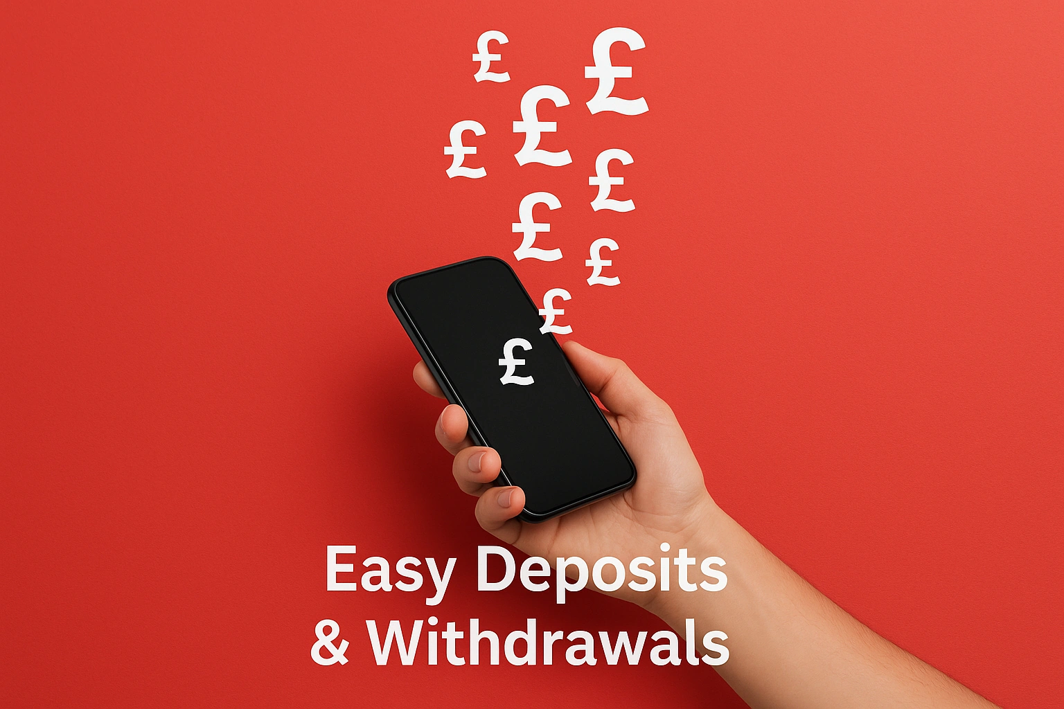 Hand holding smartphone with pound symbols